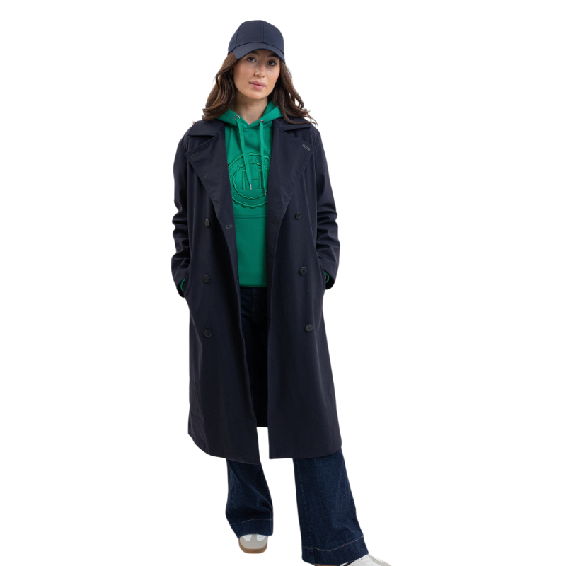 Harcour - Trench femme Talina marine | - Ohlala