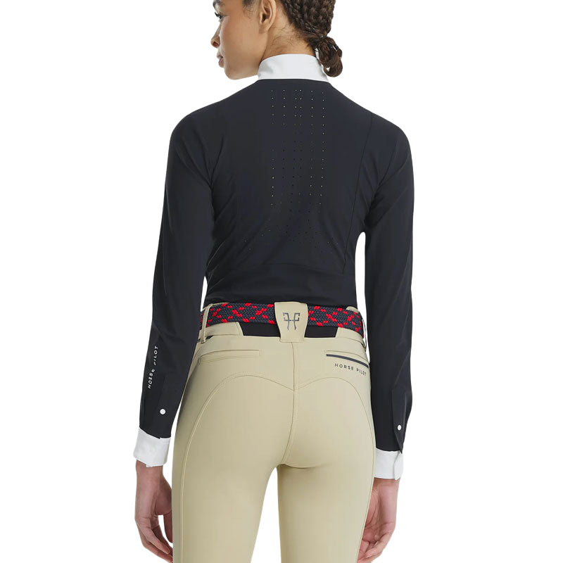 Horse Pilot - Chemise manches longues femme Monica bleu nuit | - Ohlala