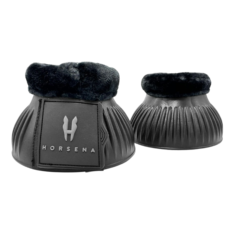 Horsena - Cloches en mouton synthétique noir | - Ohlala