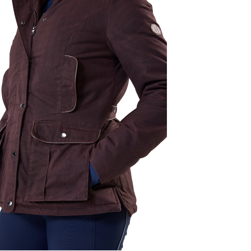 Horseware - Blouson manches longues femme Newmarket Wax hw brown | - Ohlala