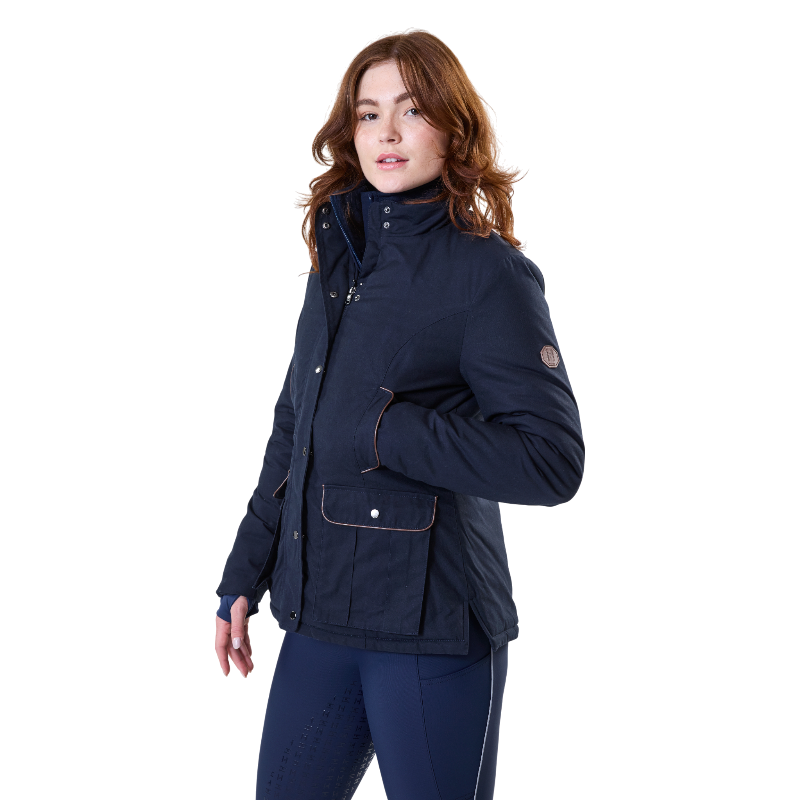 Horseware - Blouson manches longues femme Newmarket Wax marine | - Ohlala