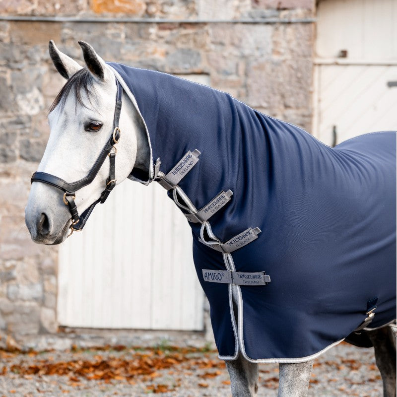 Horseware - Amigo Jersey Integrated Marine/ Titan Grau/ Silber