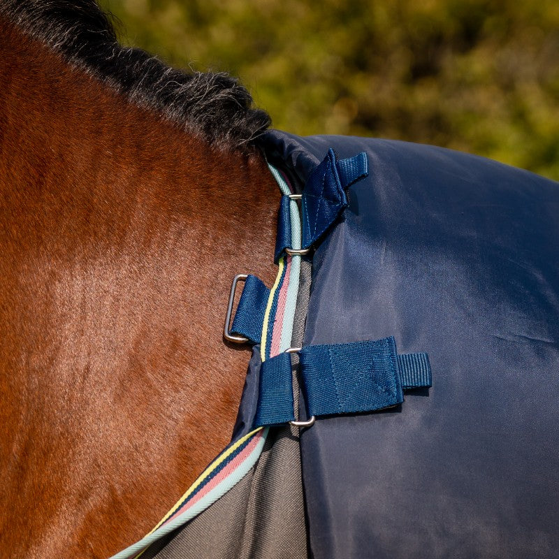 Horseware - Couverture d'extérieur Amigo Bravo 12 Plus shadow/ marine/ lime 250g | - Ohlala