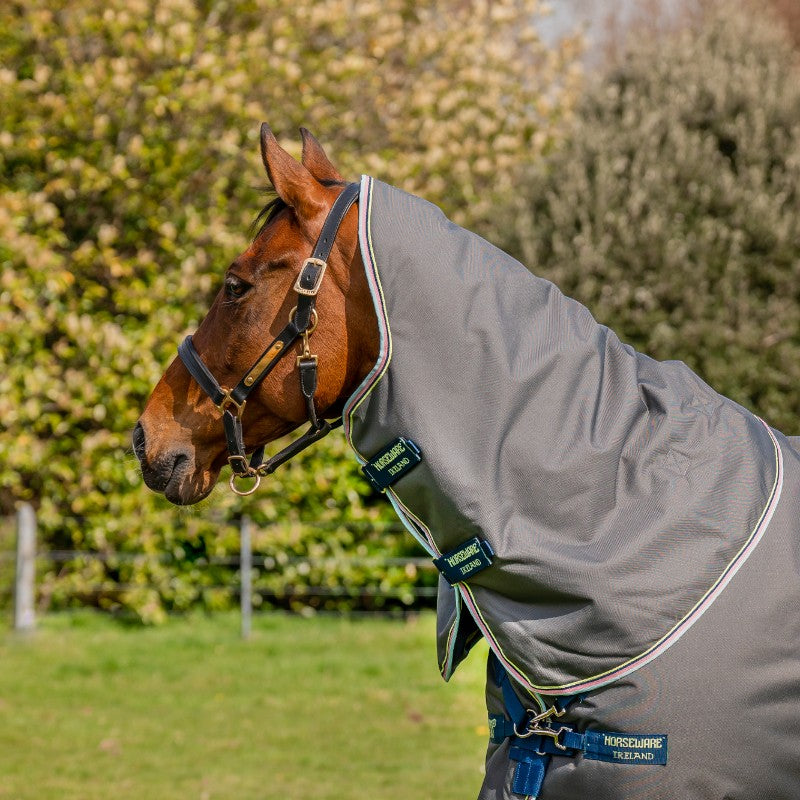 Horseware - Couverture d'extérieur Amigo Bravo 12 Plus shadow/ marine/ lime 250g | - Ohlala