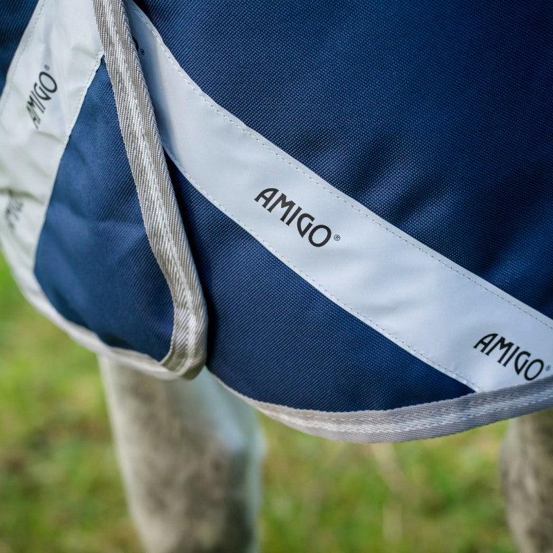 Horseware - Außenabdeckung Amigo FieldSafe Plus Turnout marine/ titan grau/ silber 250g