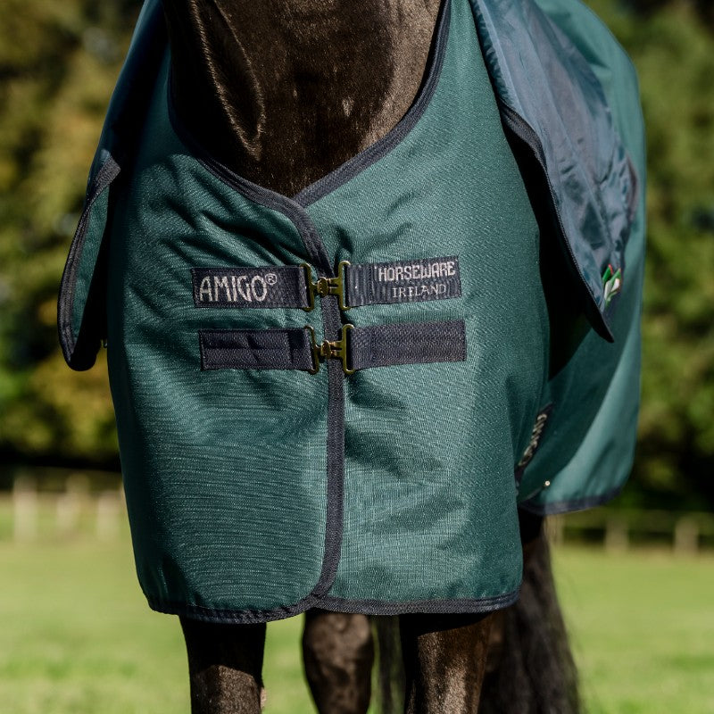 Horseware - Couverture d'extérieur Amigo Ripstop Plus Turnout dynasty green/ marine/ argent 100g | - Ohlala