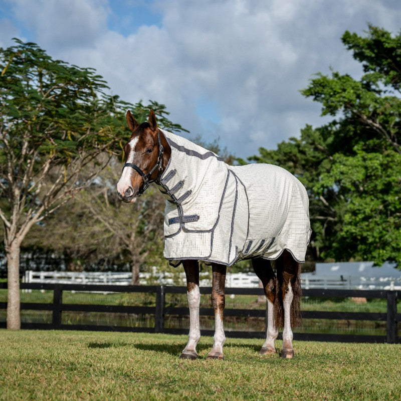 Horseware - Rambo Optimo Supreme Summer outdoor cover marine check/ thunderstorm grey/ silver 0g