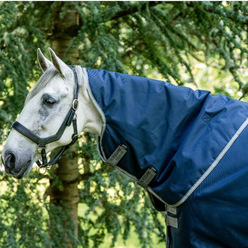 Horseware - Couvre-cou Amigo Lite marine/ titanium grey/ argent 0g | - Ohlala
