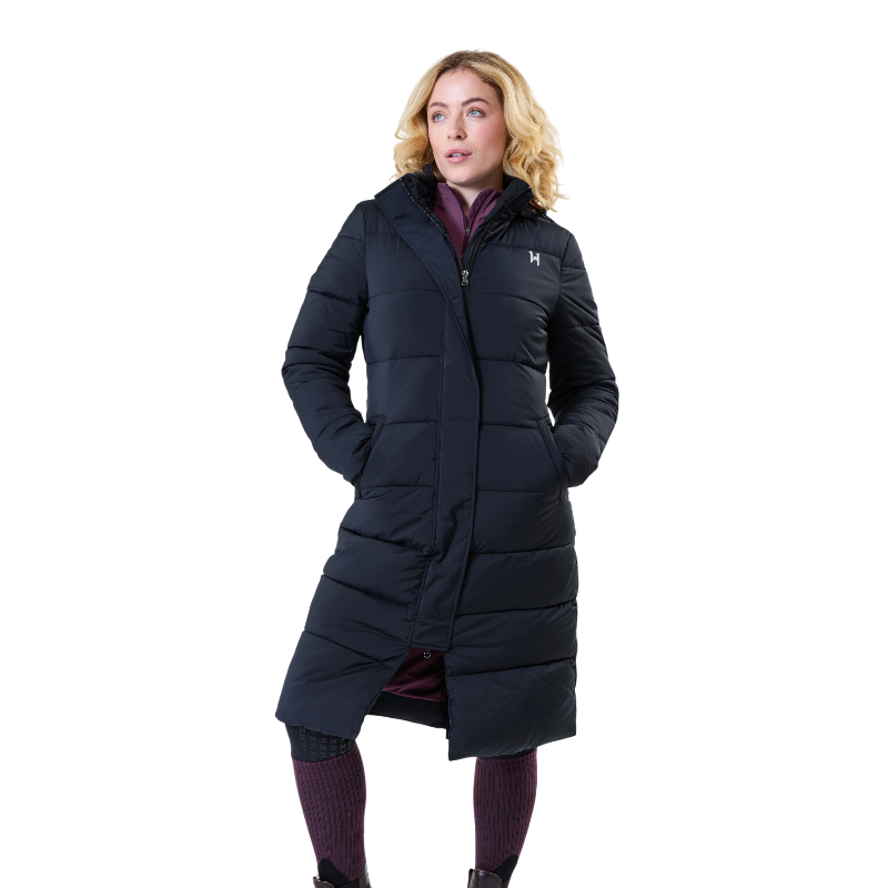 Horseware - Lange Damen-Daunenjacke Verve schwarz