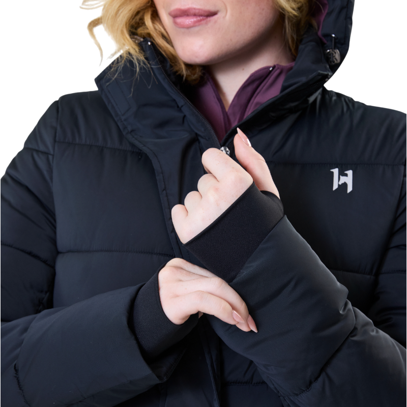 Horseware - Lange Damen-Daunenjacke Verve schwarz