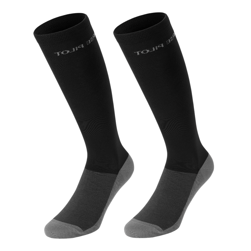 Horse Pilot - Chaussettes d'équitation unisexe Aero noir | - Ohlala