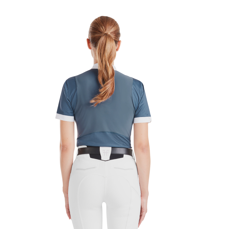 Horse Pilot - Chemise de concours manches courtes femme Aerolight vintage indigo | - Ohlala