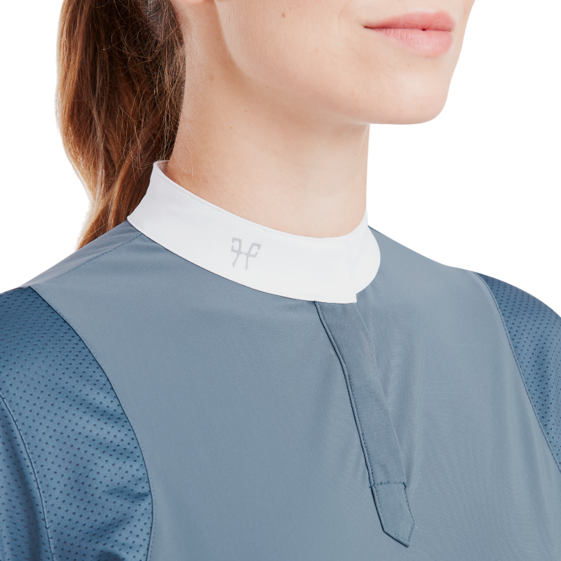 Horse Pilot - Chemise de concours manches courtes femme Aerolight vintage indigo | - Ohlala