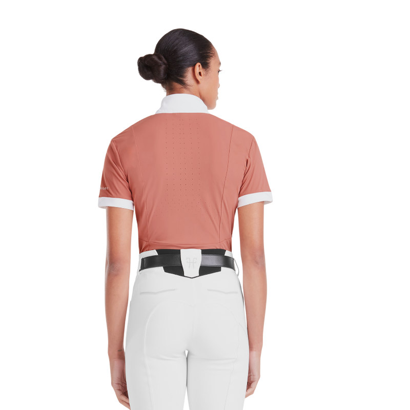 Horse Pilot - Wedstrijdshirt met korte mouwen voor dames Monica brick dust