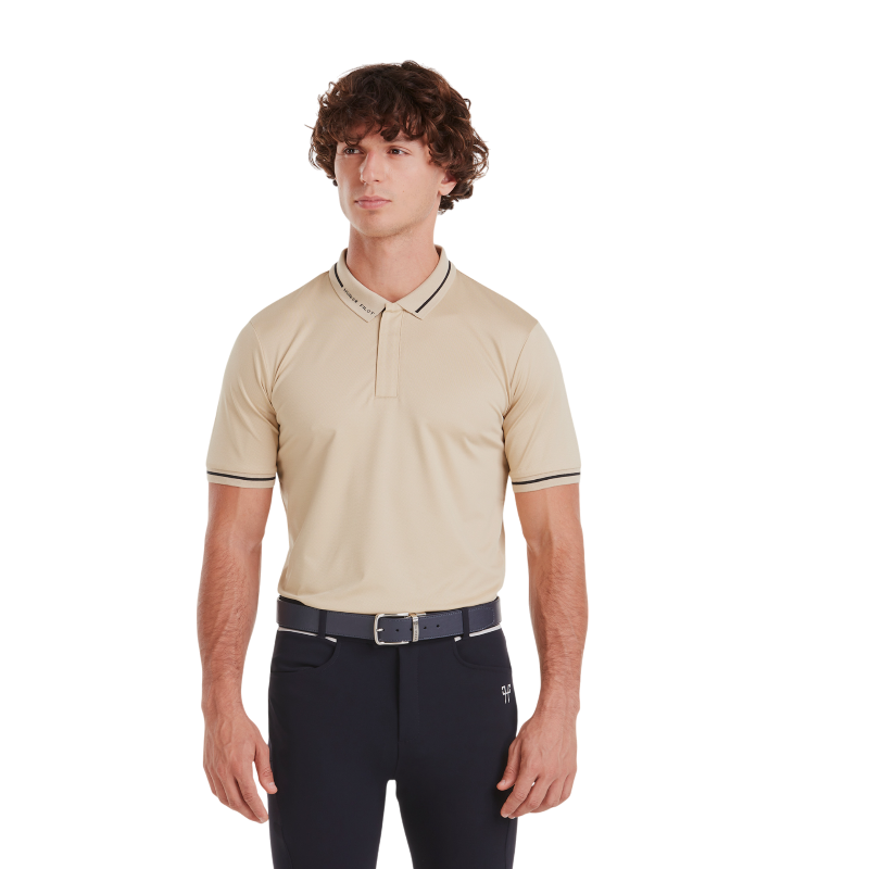 Horse Pilot - Polo manches courtes homme Atlas latte | - Ohlala