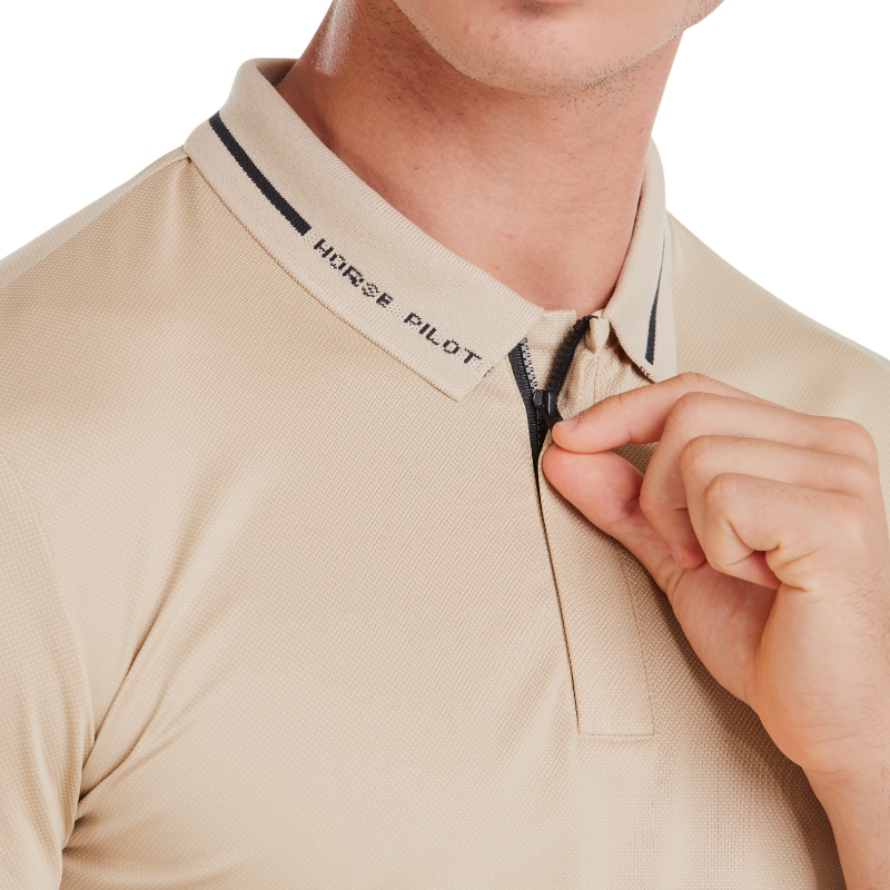 Horse Pilot - Polo manches courtes homme Atlas latte | - Ohlala