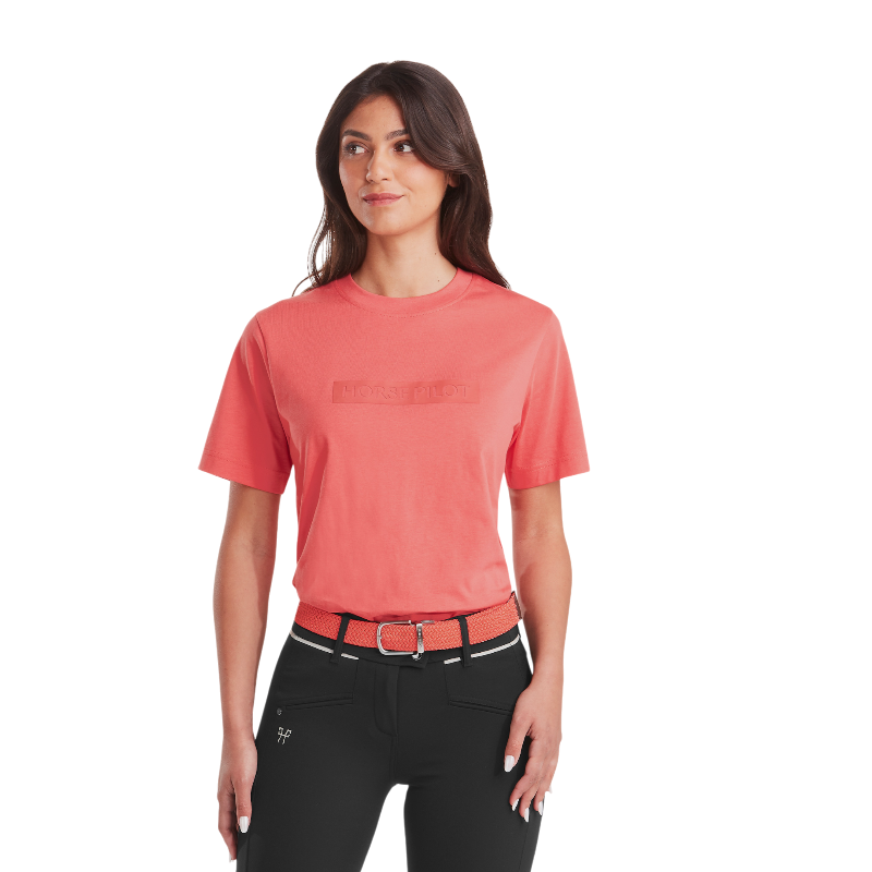 Horse Pilot - T-shirt manches courtes femme Team rose coral | - Ohlala