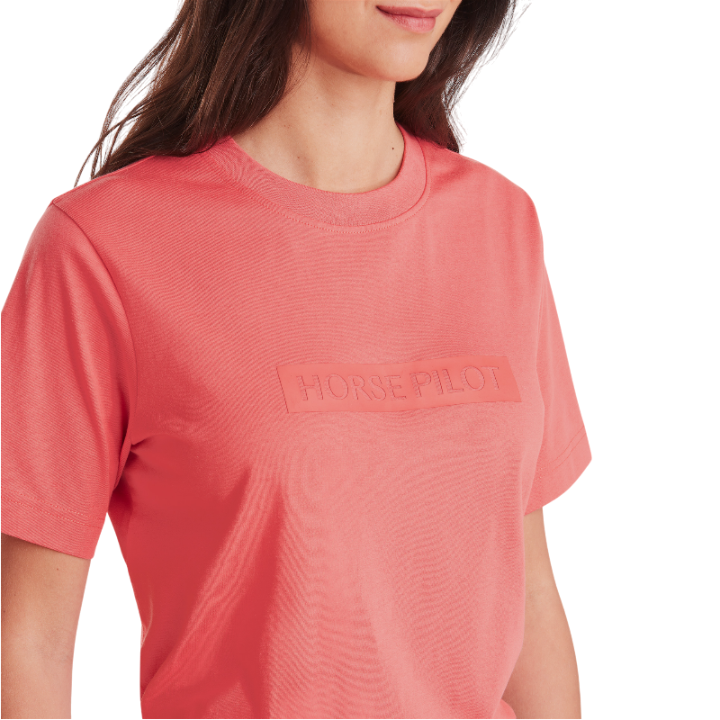 Horse Pilot - T-shirt manches courtes femme Team rose coral | - Ohlala