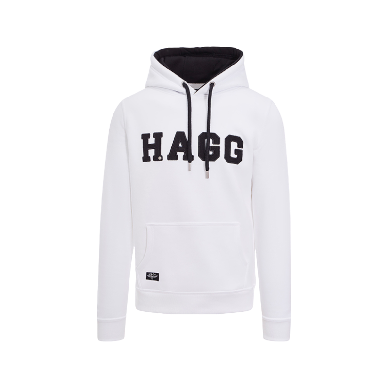 Hagg - Sweat à capuche homme blanc/ noir | - Ohlala