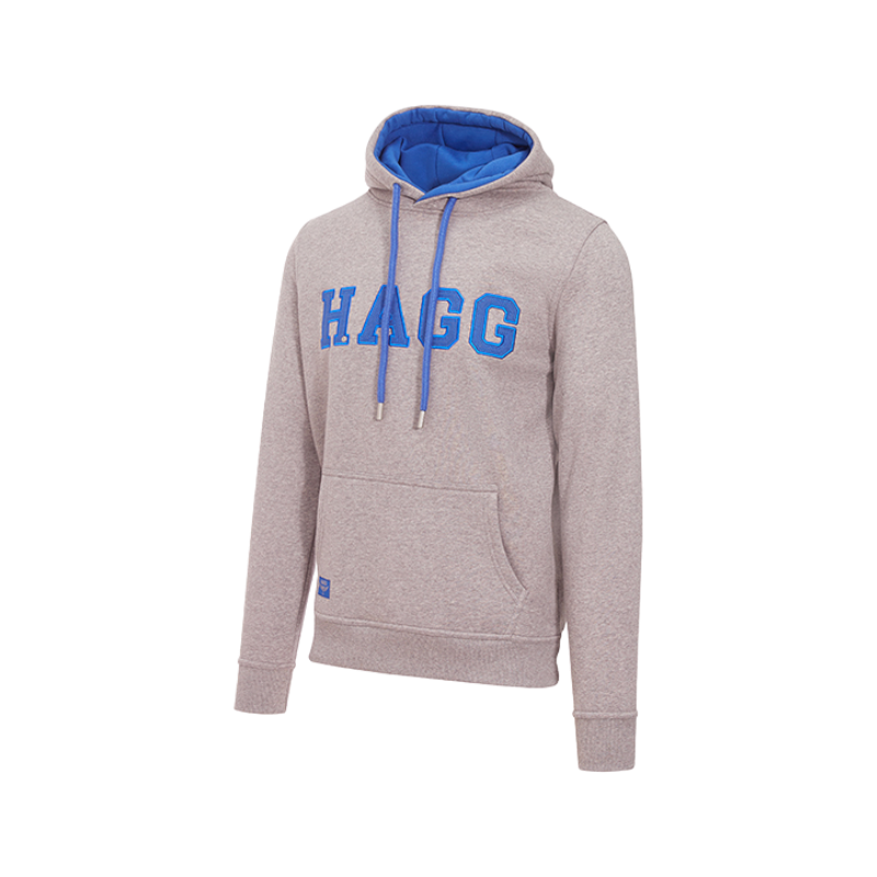 Hagg - Sweat à capuche homme gris/ bleu roi | - Ohlala