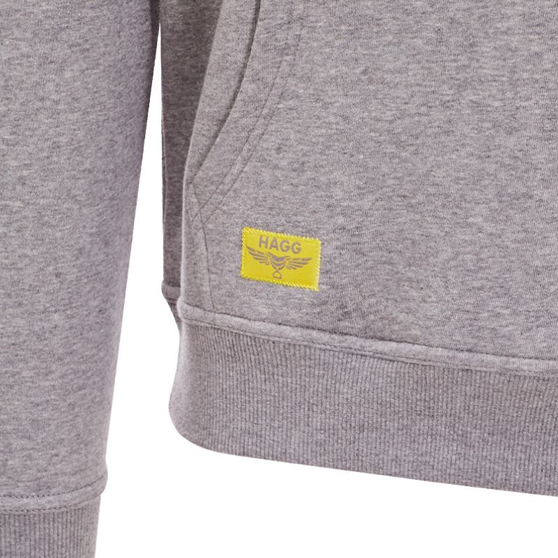 Hagg - Sweat à capuche homme gris/ jaune | - Ohlala