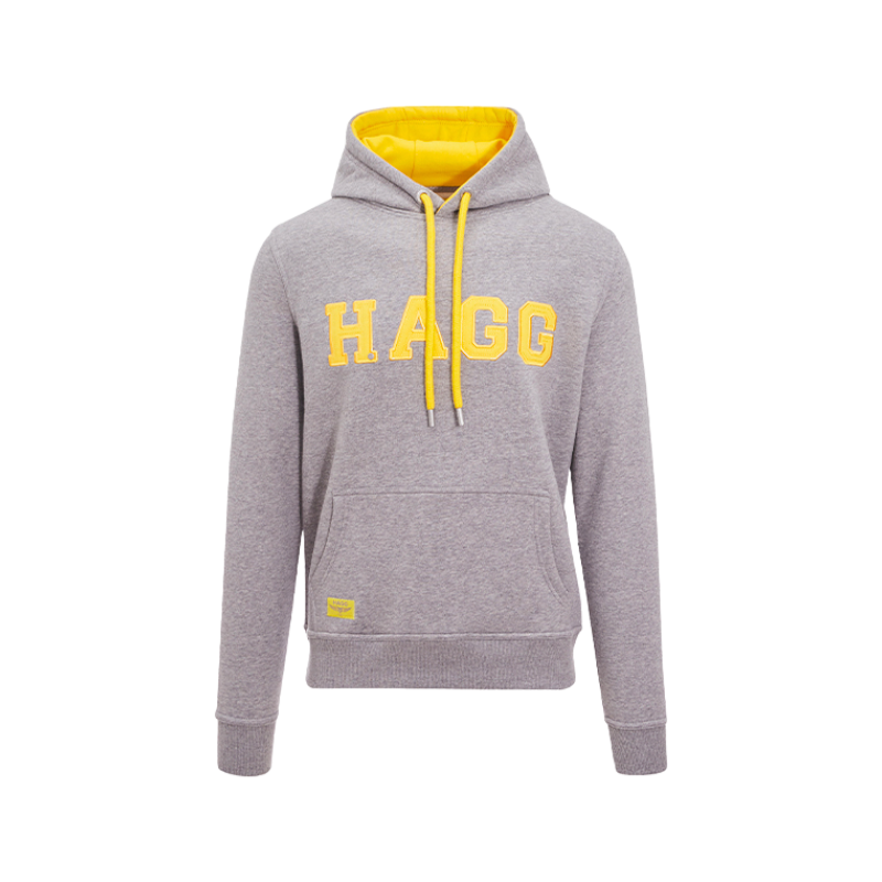 Hagg - Sweat à capuche homme gris/ jaune | - Ohlala
