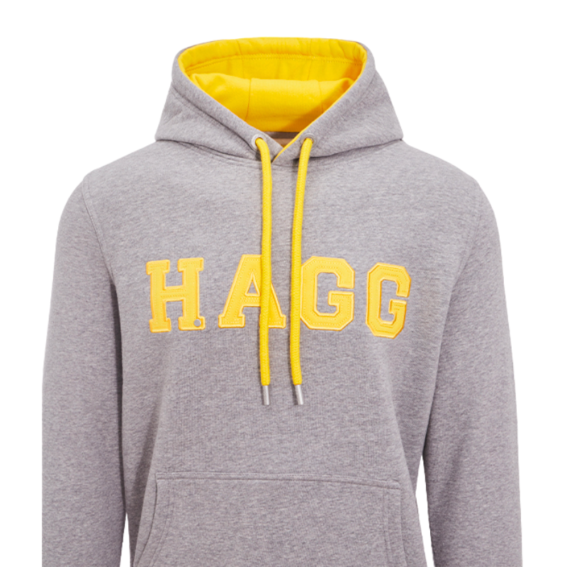 Hagg - Sweat à capuche homme gris/ jaune | - Ohlala