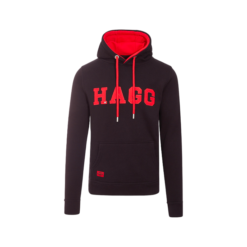 Hagg - Sweat à capuche homme noir/ rouge | - Ohlala