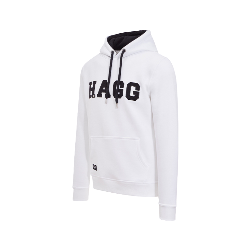 Hagg - Sweat à capuche homme blanc/ noir | - Ohlala