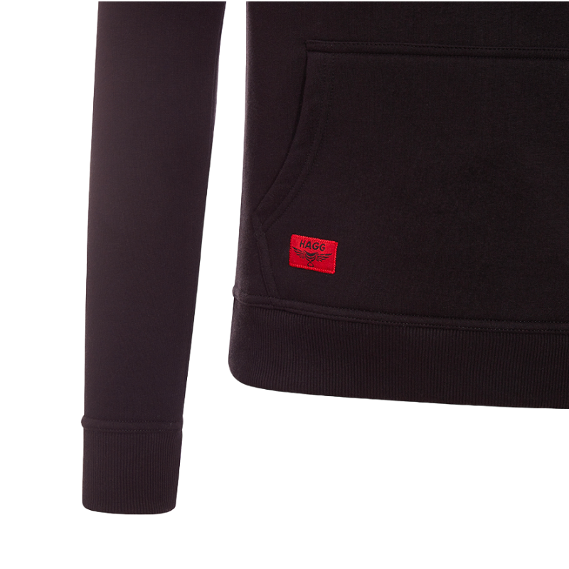 Hagg - Sweat à capuche homme noir/ rouge | - Ohlala