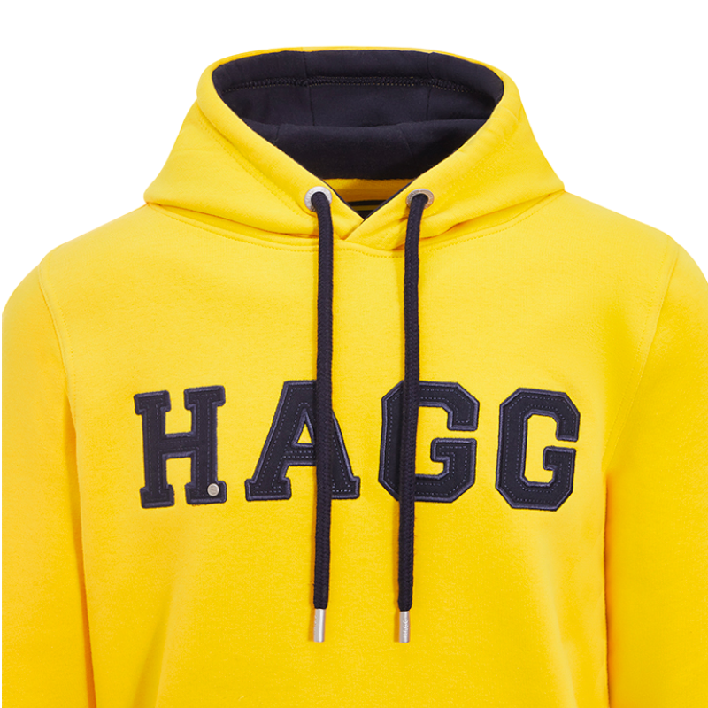 Hagg - Sweat à capuche homme jaune/ marine | - Ohlala