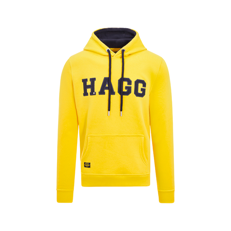 Hagg - Sweat à capuche homme jaune/ marine | - Ohlala