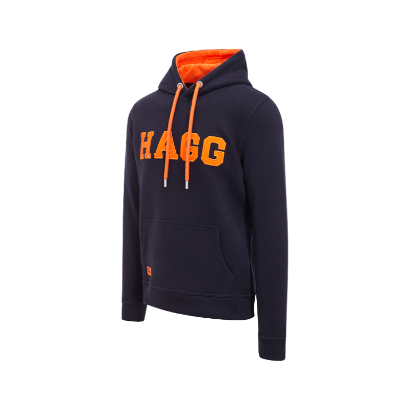 Hagg - Sweat à capuche homme marine/ orange | - Ohlala
