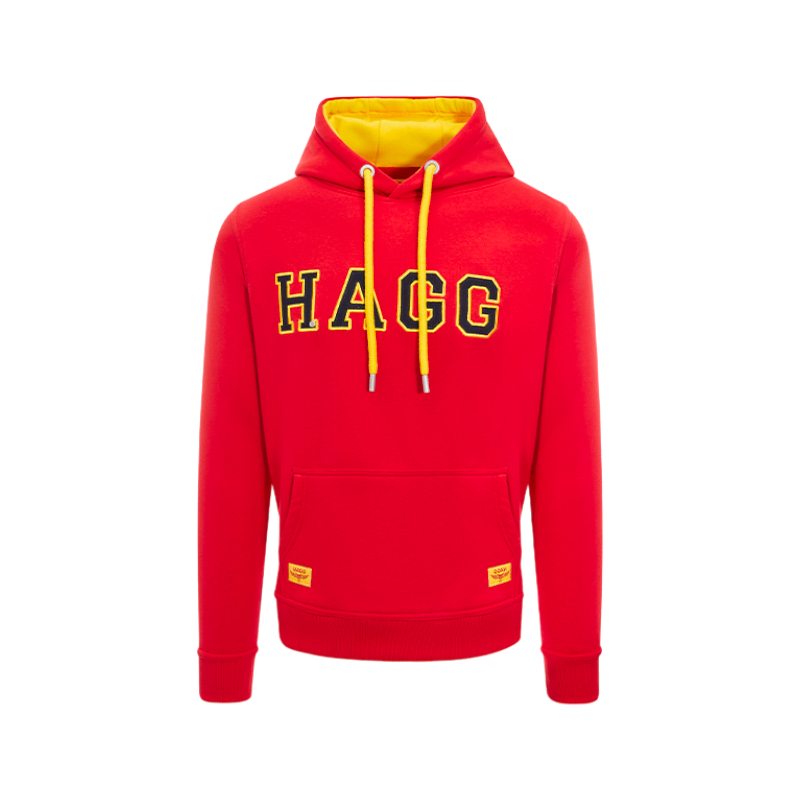 Hagg - Sweat à capuche homme rouge/ jaune/ noir | - Ohlala