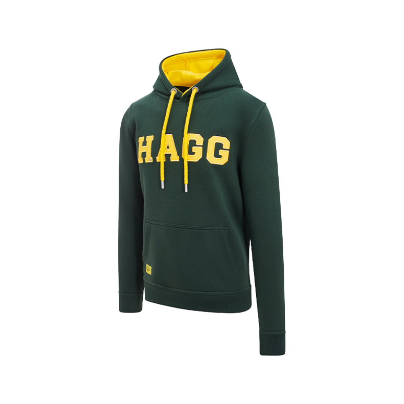 Hagg - Sweat à capuche homme vert/ jaune | - Ohlala