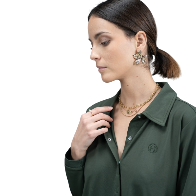Harcour - Chemise manches longues femme Sharly kaki | - Ohlala