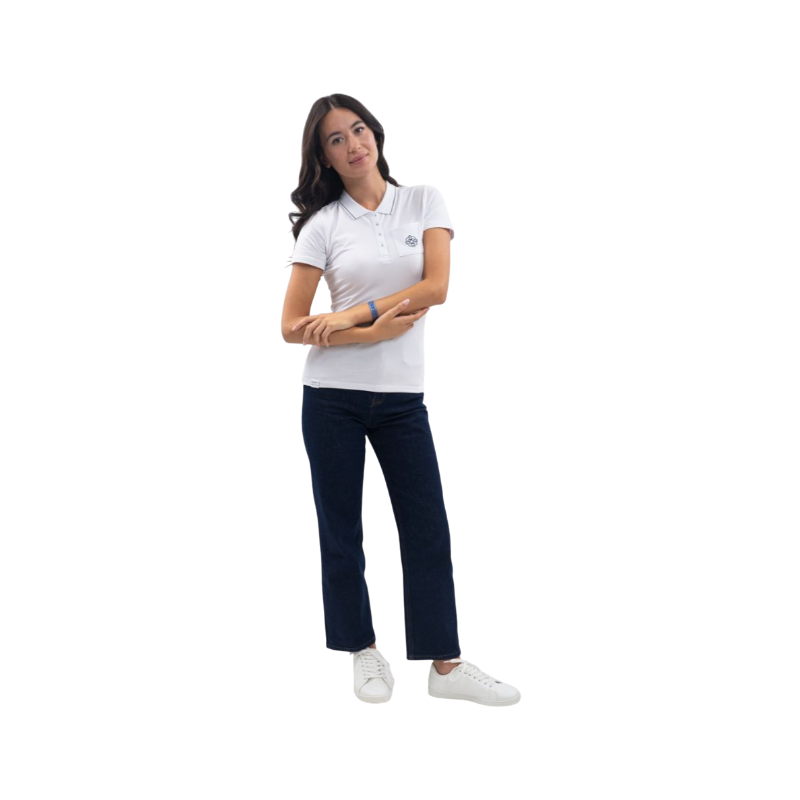 Harcour - Polo femme manches courtes Gasparine blanc Harcour x Versailles