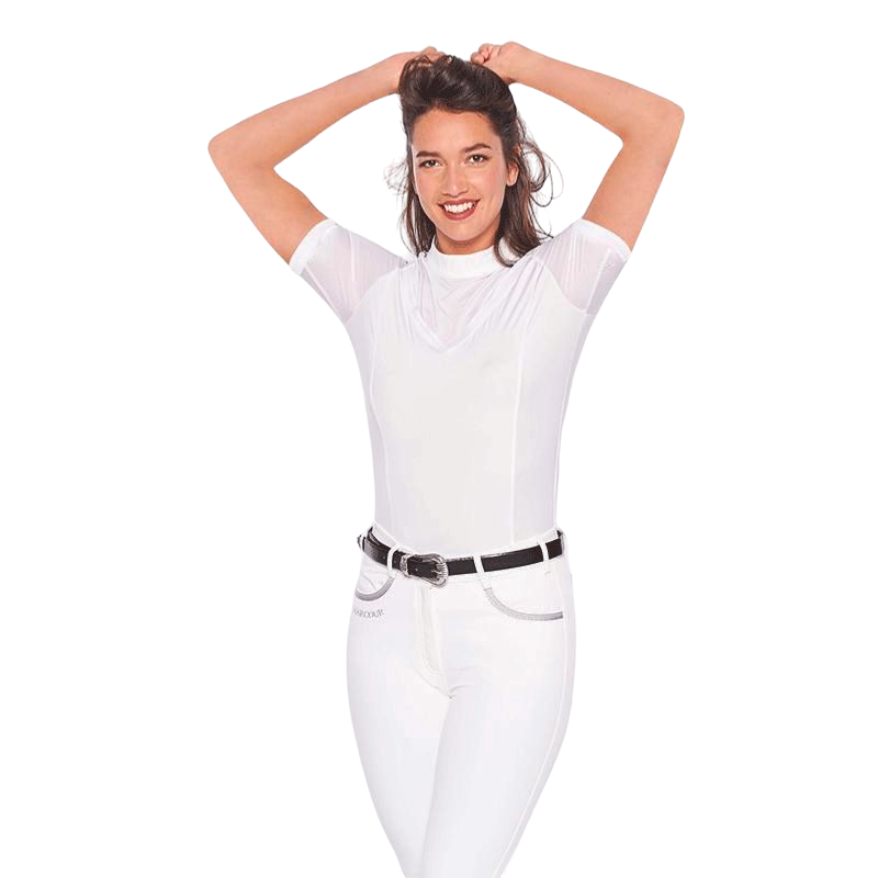 Harcour - Polo manches courtes de concours Evita blanc | - Ohlala