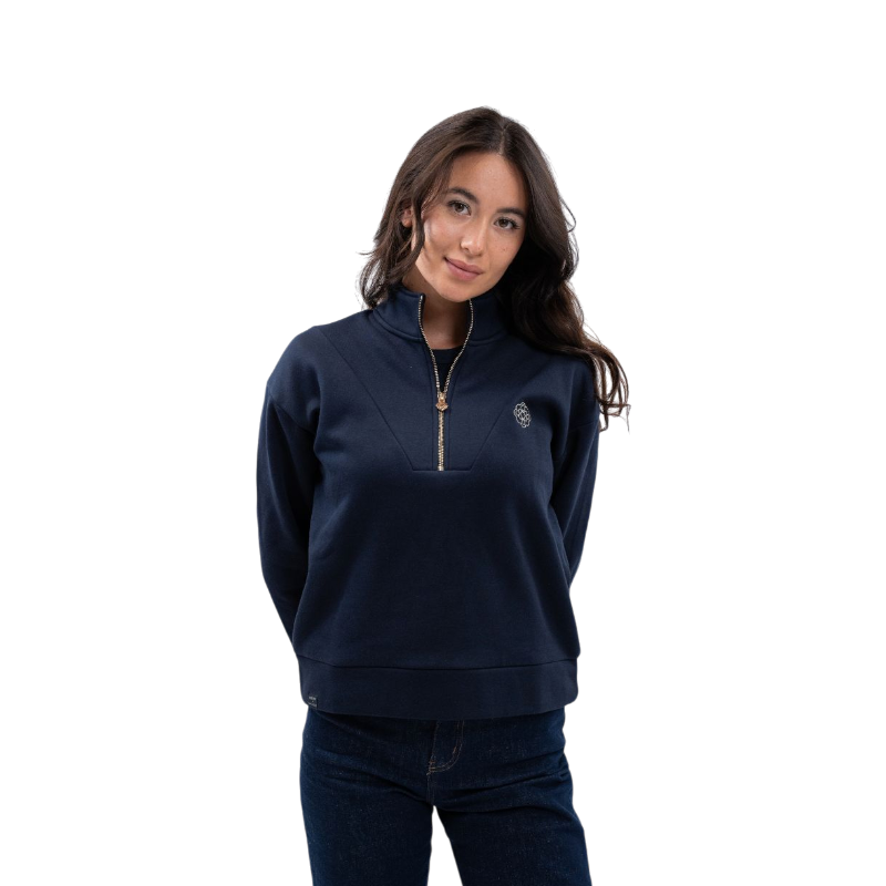 Harcour - Women's zip sweatshirt Louise navy Harcour x Versailles