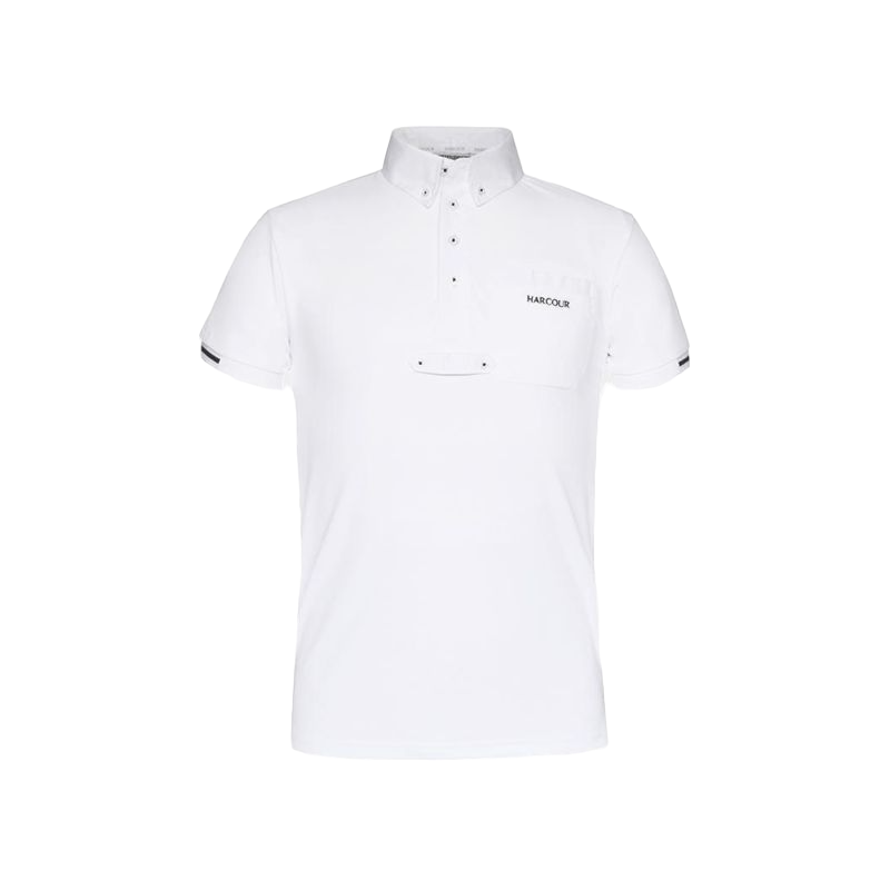 Harcour - Polo manches courtes de concours Crystallo Rider Blanc | - Ohlala