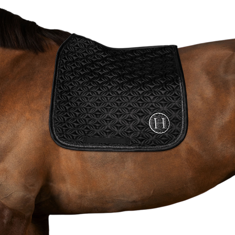 Harcour - Tapis de dressage Ames Coeurs noir | - Ohlala