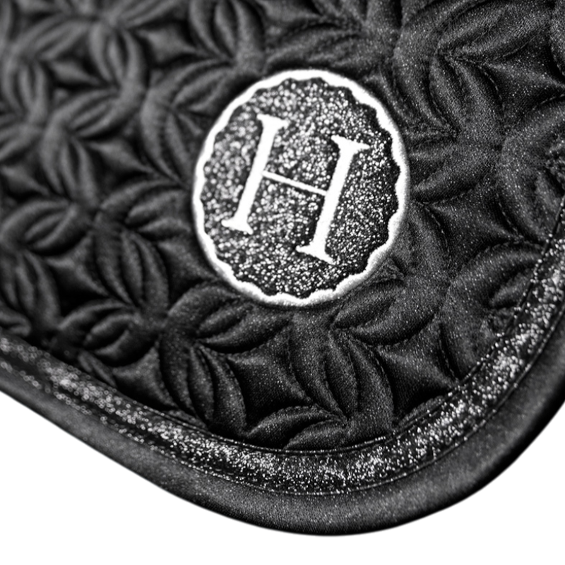 Harcour - Tapis de selle Ames Coeurs noir | - Ohlala