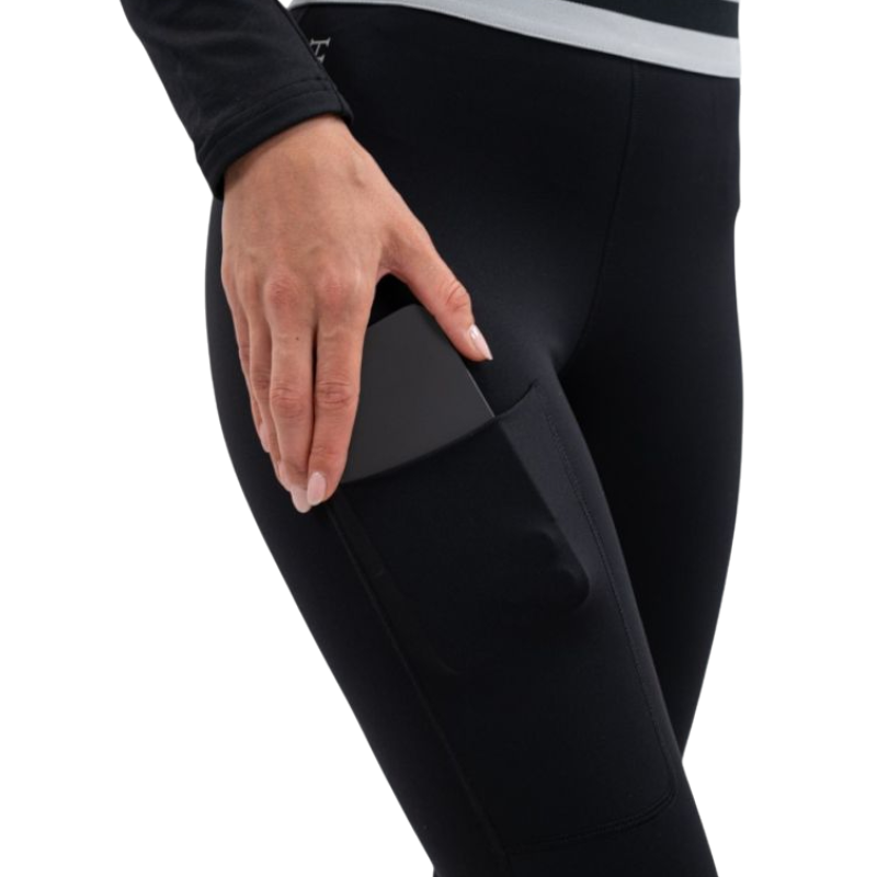 Harcour - Women's equestrian leggings Volta black/light gray