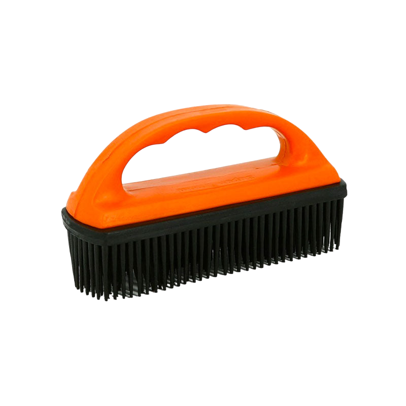 Hippotonic - Brosse en caoutchouc pour tapis noir/ orange | - Ohlala