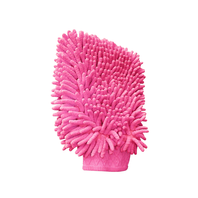 Hippotonic - Gant de pansage Chenille rose | - Ohlala
