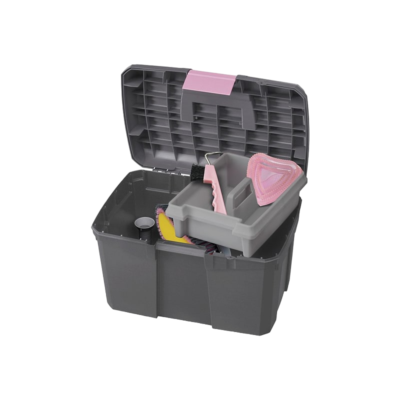 Hippotonic - Coffre de pansage gris/rose | - Ohlala