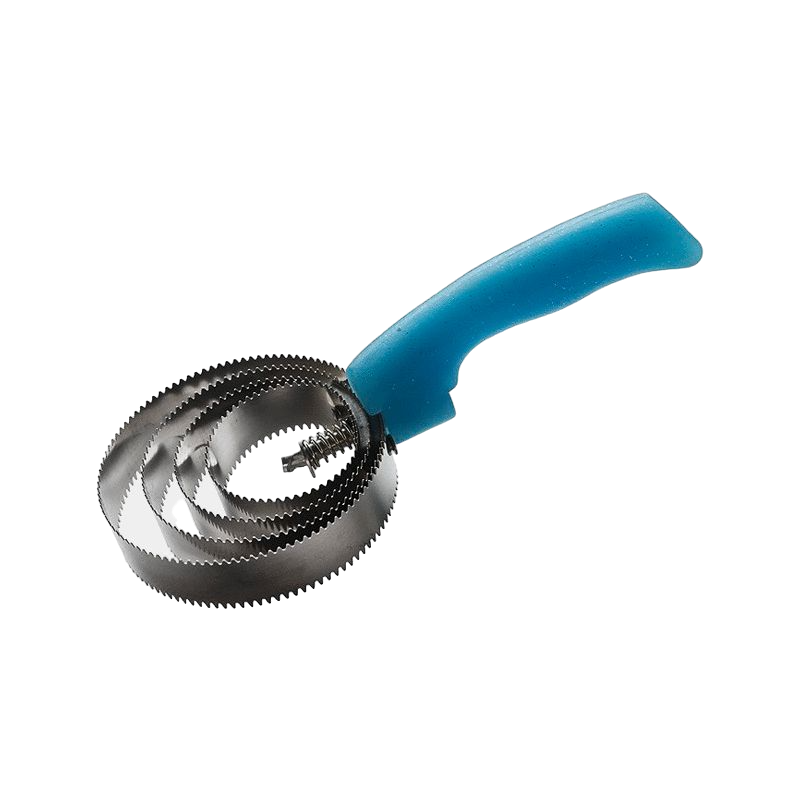 Hippotonic - Etrille métallique ronde fluo pailleté bleu ciel