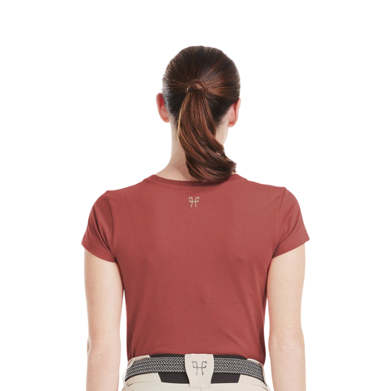 Horse Pilot - T-shirt manches courtes femme Team shirt terracotta | - Ohlala