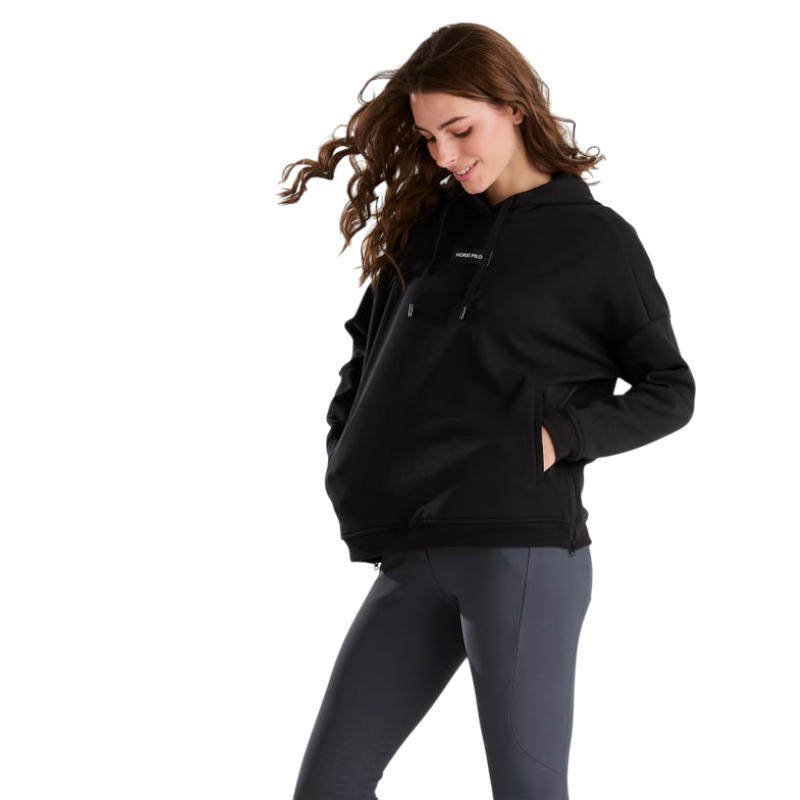 Horse Pilot - Damen Kapuzenpullover Team Schwarz
