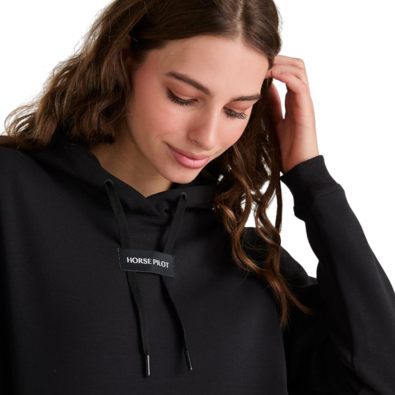 Horse Pilot - Damen Kapuzenpullover Team Schwarz